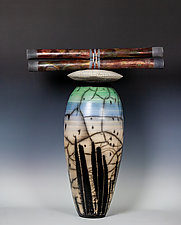 Dragon Fly Totem by Frank Nemick (Ceramic Sculpture)