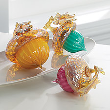 Jewel Acorns by Treg Silkwood (Art Glass Sculpture)