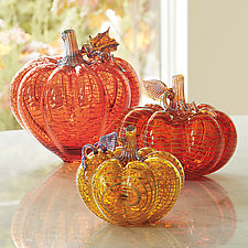 Halcyon Pumpkins by Treg Silkwood (Art Glass Sculpture)