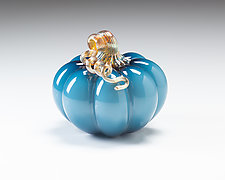 Blue Dream Pumpkins by Treg  Silkwood (Art Glass Sculpture)
