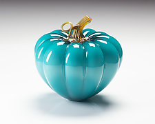 Blue Dream Pumpkins by Treg Silkwood (Art Glass Sculpture)