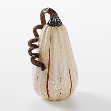 Festive Crackle Pumpkin Set by Leonoff Art Glass (Art Glass Sculpture)