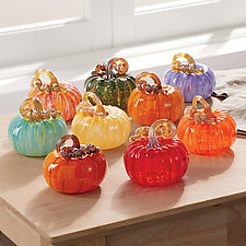 Mini Pumpkins by Leonoff Art Glass  (Art Glass Sculpture)
