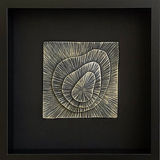 Topographic Black 7 by Emil Yanos (Ceramic Wall Sculpture)