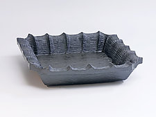 Carved Rim Square Tray (Wrought Iron) by Emil Yanos (Ceramic Tray)