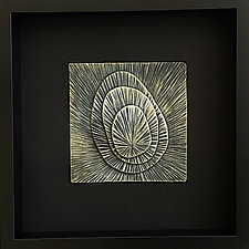 Topographic Black 3 by Emil Yanos (Ceramic Wall Sculpture)