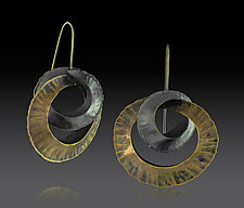 Jumbo Double Orbit Drop Earrings by Lisa D'Agostino (Silver Earrings)