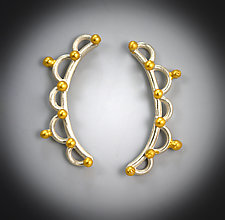 Lace Ear Climber Earrings by Bethany Montana (Gold & Silver Earrings)