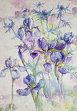 Irises and Thistle by Olena Nebuchadnezzar (Fiber Wall Hanging)