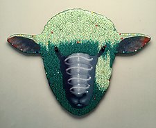 Dolly in a Green Light by Michael Dupille (Art Glass Wall Sculpture)