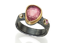 Treysa Ring with Pink Tourmaline, Pink Sapphire, and Diamond by Robin Sulkes (Gold, Silver & Stone Ring)