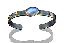Moonstone Cuff Bracelet by Robin Sulkes (Gold, Silver & Stone Bracelet)