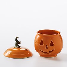 Lidded Pumpkin Votive by Carol Tripp Martens (Ceramic Candleholder)
