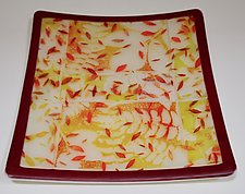 Autumn Leaves Plate by Martha Pfanschmidt (Art Glass Plate)