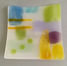 Pastels Plate by Martha Pfanschmidt (Art Glass Serving Piece)