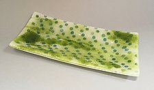Green Dotty Dish by Martha Pfanschmidt (Art Glass Serving Piece)