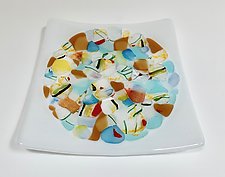 Multi Circle in a Square Plate by Martha Pfanschmidt (Art Glass Plate)
