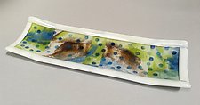 Blue Dotty Tray by Martha Pfanschmidt (Art Glass Tray)