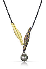 Feng Shui Tahitian Pearl Necklace by Suzanne Schwartz (Gold, Silver & Stone Necklace)