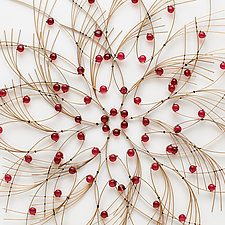 Custom Color Bamboo and Glass Flower by Charissa Brock (Art Glass & Bamboo Wall Sculpture)