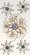 Flowers in Blue by Charissa Brock (Fiber Wall Hanging)