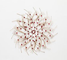 Medium Pink Flower by Charissa Brock (Art Glass & Bamboo Wall Sculpture)