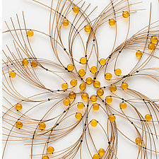 Custom Color Bamboo and Glass Flower by Charissa Brock (Art Glass & Bamboo Wall Sculpture)