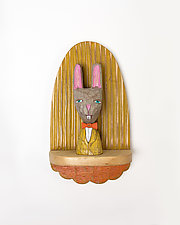 Brown Rabbit Mini by Amy Arnold and Kelsey Sauber Olds (Wood Wall Sculpture)