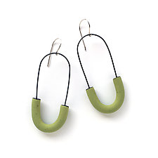 Arcata Hoop Earrings by Jane Pellicciotto (Silver & Polymer Earrings)