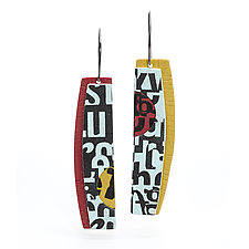 Type Collage Bar Earrings by Jane Pellicciotto (Polymer Clay Earrings)