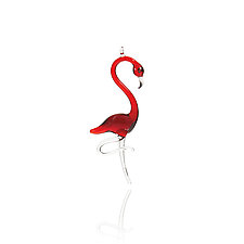 Flamingo by Kevin McKay and Maki Kawakubo (Art Glass Ornament)