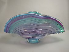 Emerald Folded Bowl by Juston Daniels (Art Glass Bowl)