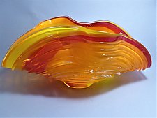 Sunset Folded Bowl by Juston Daniels (Art Glass Bowl)