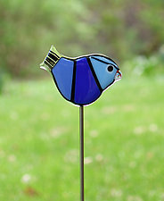 Rainbow Garden Birds by Terry Gomien (Art Glass Sculpture)