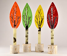 Flame Birch Grove by Terry Gomien (Art Glass Sculpture)