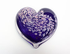 Parisian Night Heart Paperweight by April Wagner (Art Glass Paperweight)
