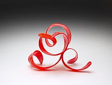 Red Ques 4 by April Wagner (Art Glass Sculpture)