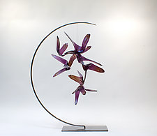 Silver Amethyst Stars by April Wagner (Art Glass Sculpture)