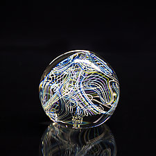 Crazy Train Paperweight 3 by April Wagner (Art Glass Paperweight)