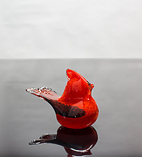 Birds of Beauty Cardinal by April Wagner (Art Glass Paperweight)
