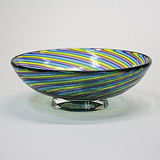 Rainbow Zanfirico Bowl by April Wagner (Art Glass Bowl)