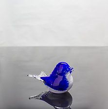 Birds of Beauty Blue Bird by April Wagner (Art Glass Paperweight)