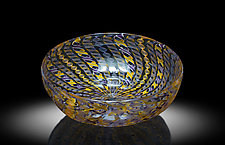 Zanfirico Gold And Purple Bowl by April Wagner (Art Glass Bowl)
