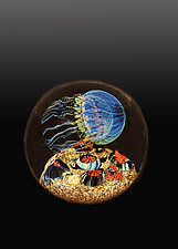 Magnum Moon Jellyfish Side Swimmer by Richard Satava (Glass Paperweight)