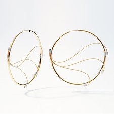 Triple Wave XL Hoops by Meghan Patrice Riley (Gold, Silver & Steel Earrings)