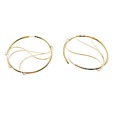 Triple Wave XL Hoops by Meghan Patrice Riley (Gold, Silver & Steel Earrings)