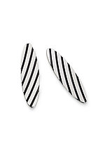 Striped Oval Post Earrings by Emily Shaffer (Silver Earrings)