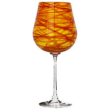 Red Florentine Wine Glass by Minh Martin (Art Glass Drinkware)