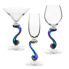 Skyliner Goblets by Romeo Glass (Art Glass Drinkware)