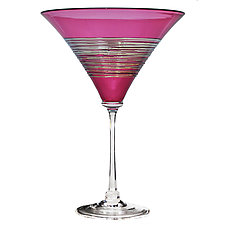 Silverspun Martini by Romeo Glass (Art Glass Drinkware)